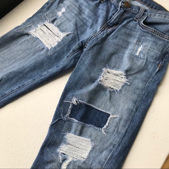 Current/Elliot Ripped Patchwork Slim Jeans - Picture 3 of 6